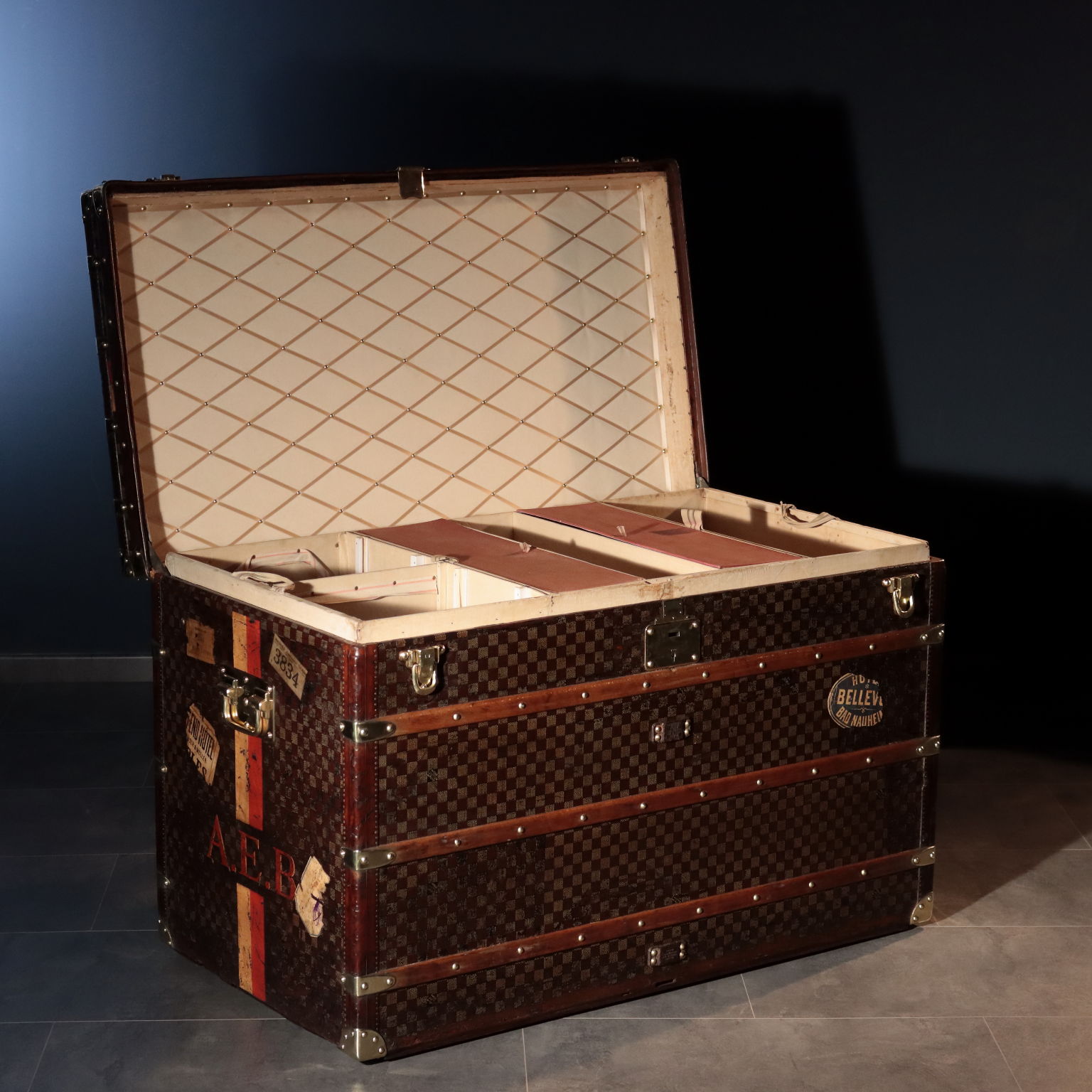 Fully Restored Extra Large Louis Vuitton Paris 1900 Malle Haute Steamer  Trunk
