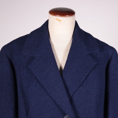 Vintage Dark Blue Coat Wool 1970s