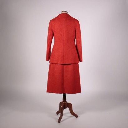 Vintage Cherry Red Suit Wool Italy 1960s-1970s