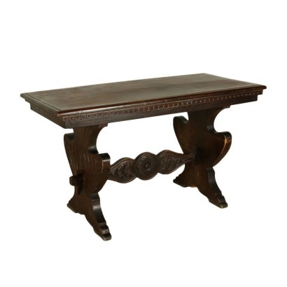 Table En Style Néo-Renaissance Hêtre Italie 20ème Siècle