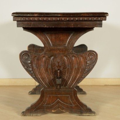 Table En Style Néo-Renaissance Hêtre Italie 20ème Siècle