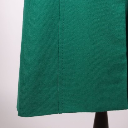 Vintage Green Coat Wool Milan Italy 1970s