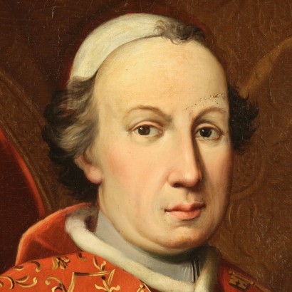 Portrait Of Pope Pius VI Oil On Canvas 18th Century