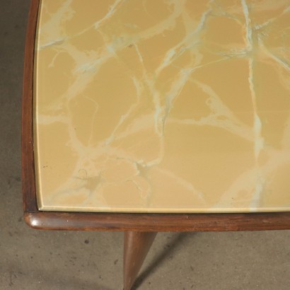 Table Beech Wood Back-Treated Glass Italy 1950s 1960s