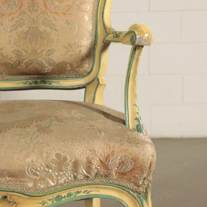 Pair of Barocchetto Revival Armchairs Italy 20th Century