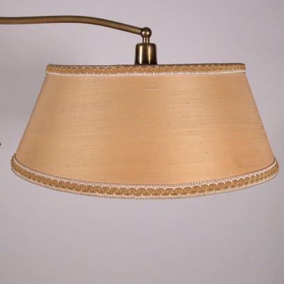 Lamp Brass Leather Paper Italy 1940s 1950s