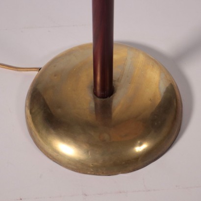 Lamp Brass Leather Paper Italy 1940s 1950s
