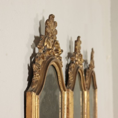 Group of 3 Luois XIV Wall Mirror Iron and Wood 18th Century