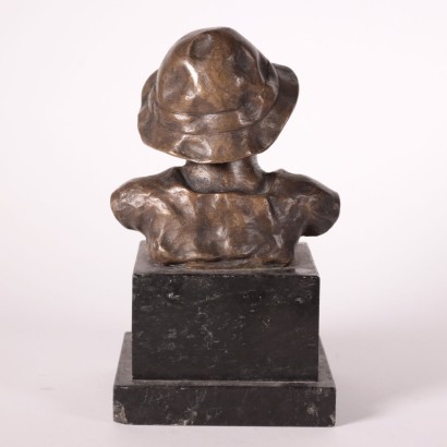 Buste de Bébé Pleurant Sculpture Bronze Italie '900