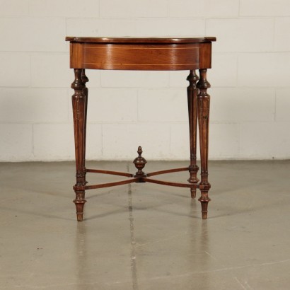 Small Napoleon III Revival Table Walnut Marple Italy 20th Century