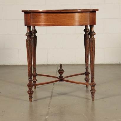 Small Napoleon III Revival Table Walnut Marple Italy 20th Century