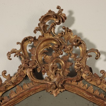 Miroir Rococo Bois doré Toscane Italie '700
