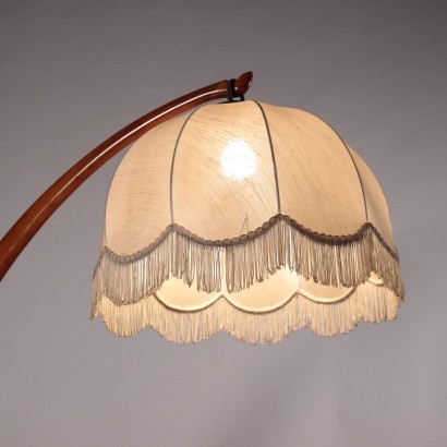 Lamp Stained Beech Wood Fabric Italy 1940s 1950s