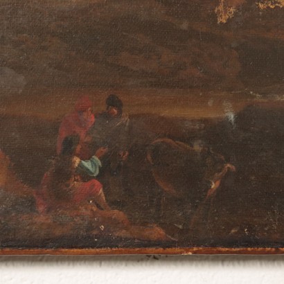 Landscape with Figures Oil on Canvas 19th Century