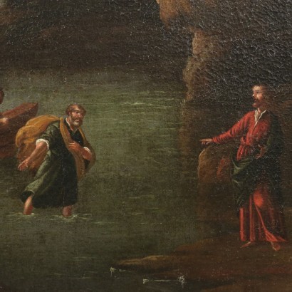 Saint Peter And The Rooster Oil On Canvas 17th 18th Century