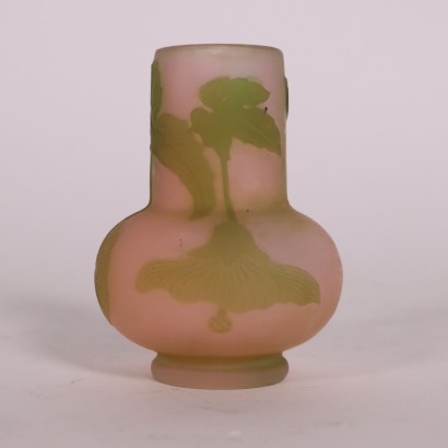 Pair of Gallé's Style Vases Glass France 20th Century