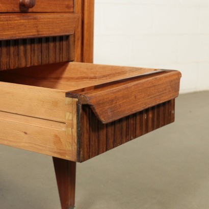 Desk Veneered Wood Maple Back-Treated Glass Italy 1950s
