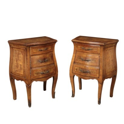 Pair of Chippendale's Style Bedside Tables Bronze Italy 20th Century