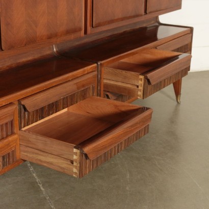 Cabinet Veneered Wood Maple Brass Italy 1950s