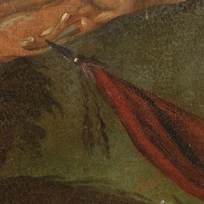 Battle Scene Oil On Canvas 17th Century