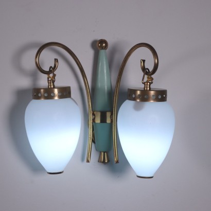 Groupe de 3 Lampes Laiton Italie Années 1950