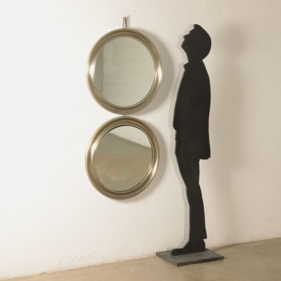 Pair Of Mirrors Sergio Mazza Mirrored Glass Chromed Metal Italy 1960s