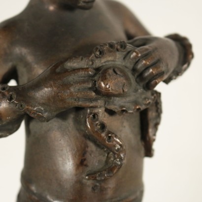 Young Fisherman with Octopus Bronze Italy 20th Century G. De Martino