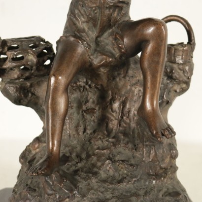 Young Fisherman with Octopus Bronze Italy 20th Century G. De Martino