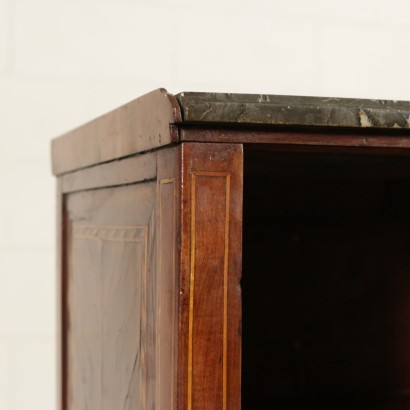 Neo-Classical Bedside Table Maple Cherry Marble France Late 1800