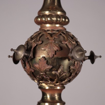 Chandelier Brass Glass Italy 20th Century