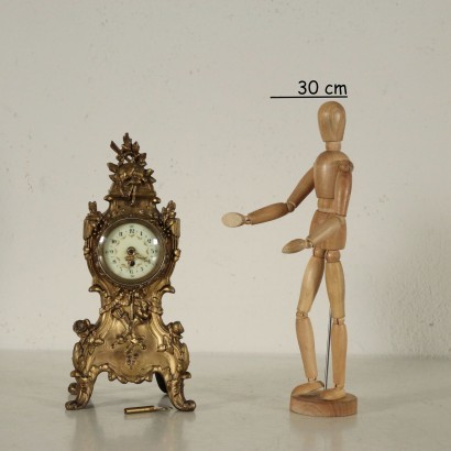 Table Clock Metallic Enamelled Late 19th- Early 20th Century