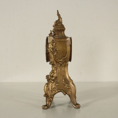Table Clock Metallic Enamelled Late 19th- Early 20th Century