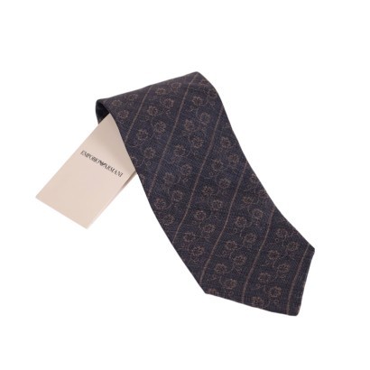 Emporio Armani Tie With Floral Print Silk