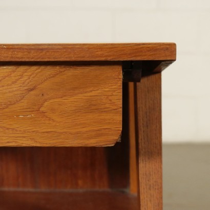 Bedside Table Solid Wood Sessile Oak Veneer Italy 1950s