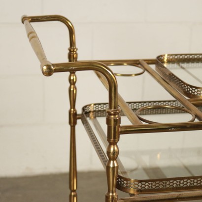 Service Trolley Brass Glass Italy 1950s-1960s Italian Production