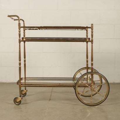 Service Trolley Brass Glass Italy 1950s-1960s Italian Production