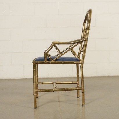 Chair Foam Brass Leatherette Italy 1950s-1960s Italian Production