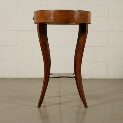 Small Revival Table Mahogany Walnut Marple Italy 20th Century