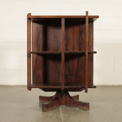 Turning Bookcase Veneered Wood Italy 1960s