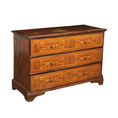 Inlaid Baroque Chest of Drawers Marple Oilive Beech Italy 18th Century