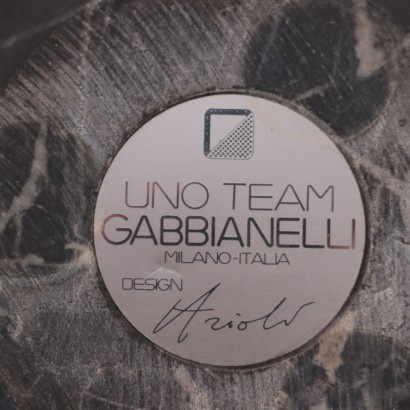 Centre de Table Marbre noir Roberto Arioli pour Gabbianelli 1969