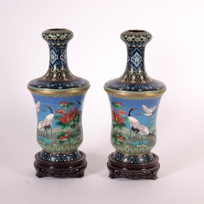 Pair of Cloisonnè Vases China 20th Century