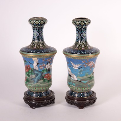 Pair of Cloisonnè Vases China 20th Century