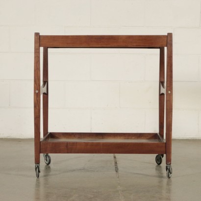 Service Trolley Stained Beech Wood Formica Italy 1960s