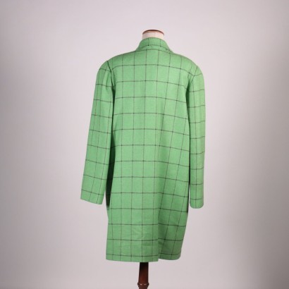 Vintege Green Wool Midseason Coat Italy 1980s-1990s