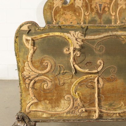 Baroque Fabric Covered Bed Italy 19th-20th Century
