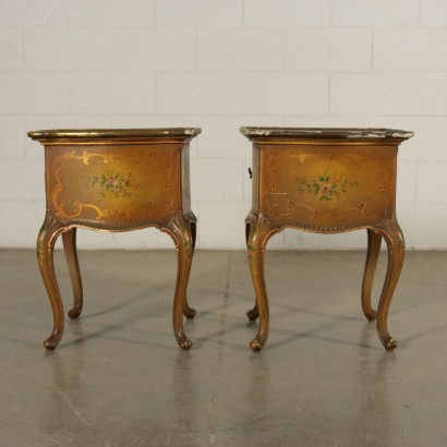 Pair of Venice Barocchetto Revival Bedside Tables Italy 20th Century