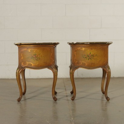 Pair of Venice Barocchetto Revival Bedside Tables Italy 20th Century