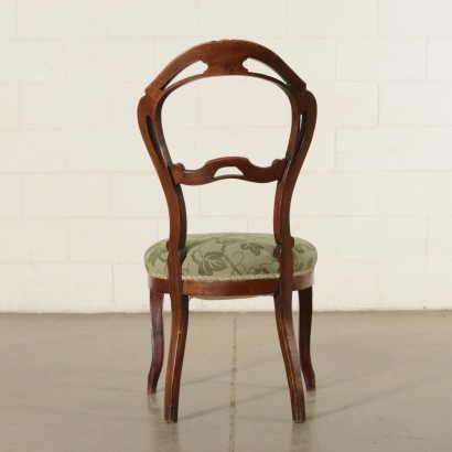 Group of 6 Louis Philippe Chairs Walnut Padded Italy 19th Century