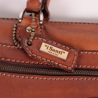 Vintage I Santi Bag leather Milan Italy 1980s-1990s